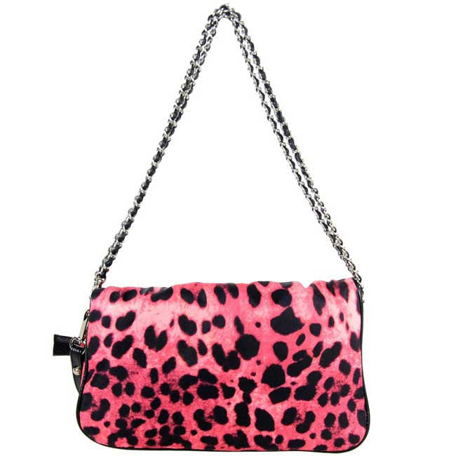 Pink Leopard Clutch Messenger Bag