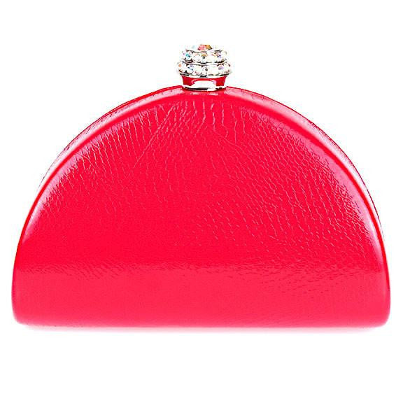 Red Snake Print Swarovski Crystal Clutch