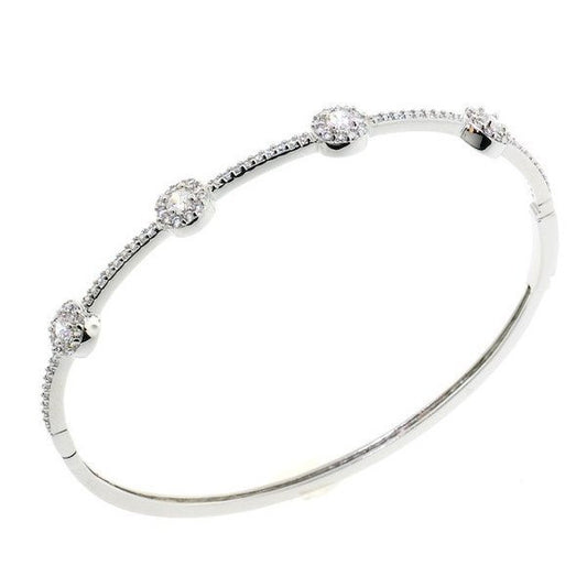 Round Treasure Style CZ Bangle Bracelet