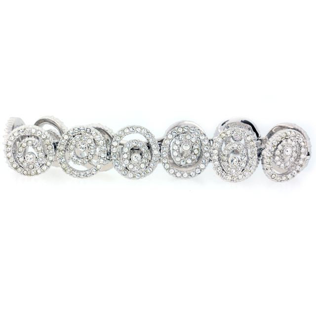 Silver and CZ Large Spiral Bracelet