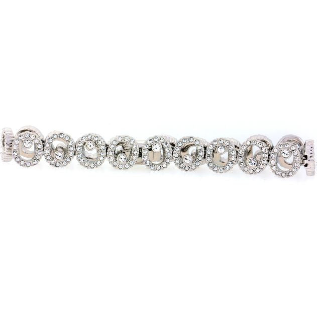 Silver and CZ Small Spiral Bracelet