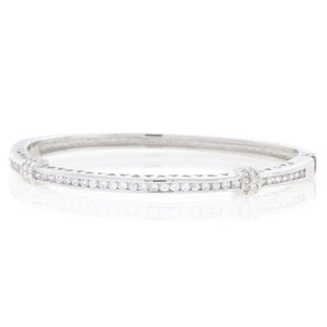 Silver and Round CZ Bangle