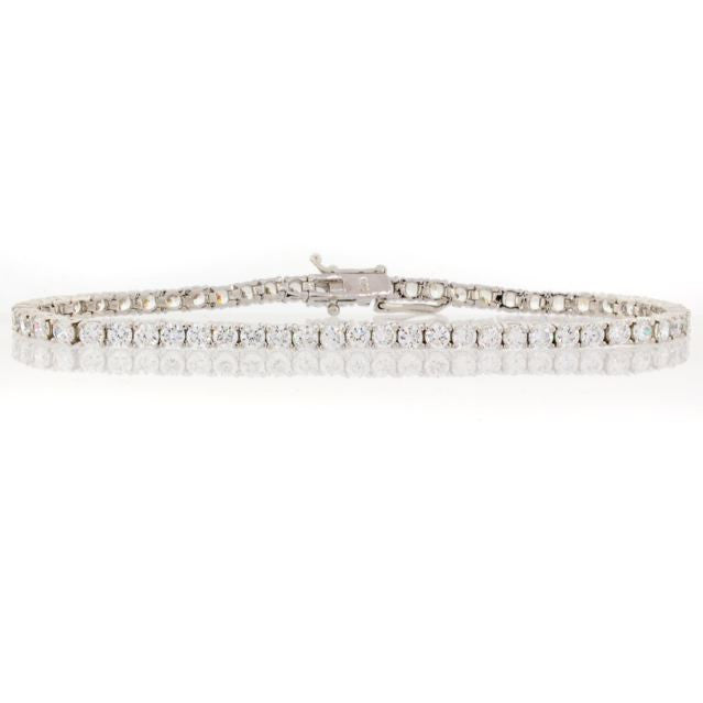 Silver Round CZ Tennis Bracelet