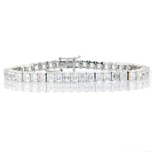 Silver Square Tennis Bracelet