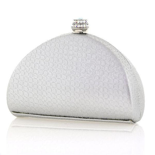 Silver Swarovski Crystal Evening Clutch