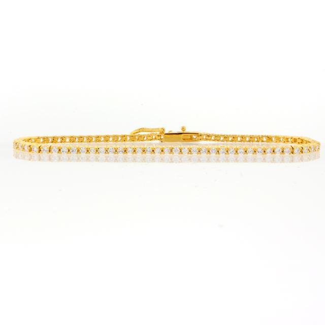 Thin Tennis Bracelet with Round CZ