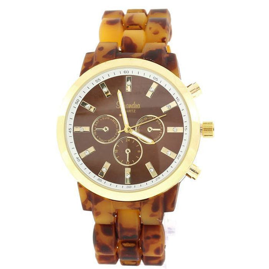 tortoise brown fashion watch