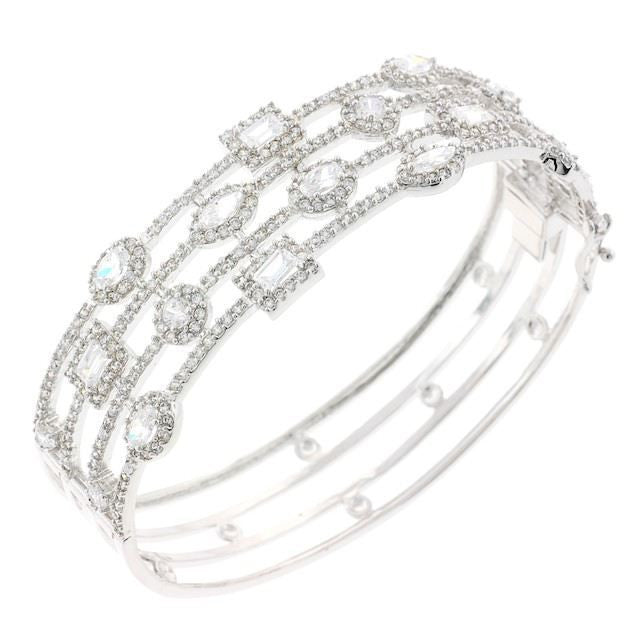 Treasure Chest CZ Crystal Bangle Bracelet