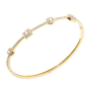Treasure Style Gold CZ Crystal Bangle Bracelet