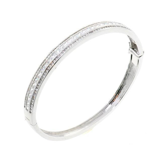 Trio CZ Crystal Bangle Bracelet