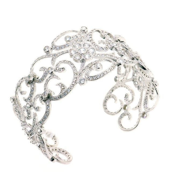 Victorian Cuff CZ Crystal Bangle Bracelet