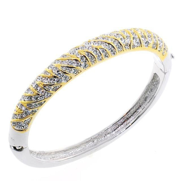 Zebra Swarovski Crystal Bangle Bracelet