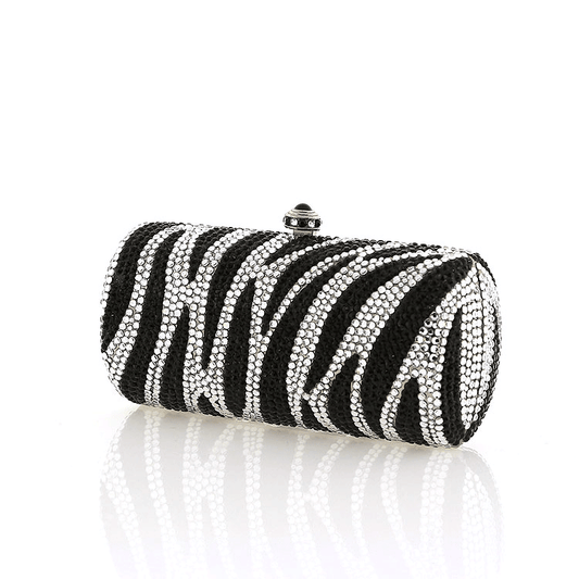 Zebra Swarovski Crystal Evening Clutch